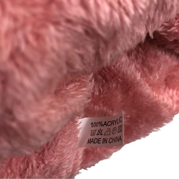 Pink Mauve Cable Knit Sherpa Pom Pom Winter Beanie - Picture 7 of 9